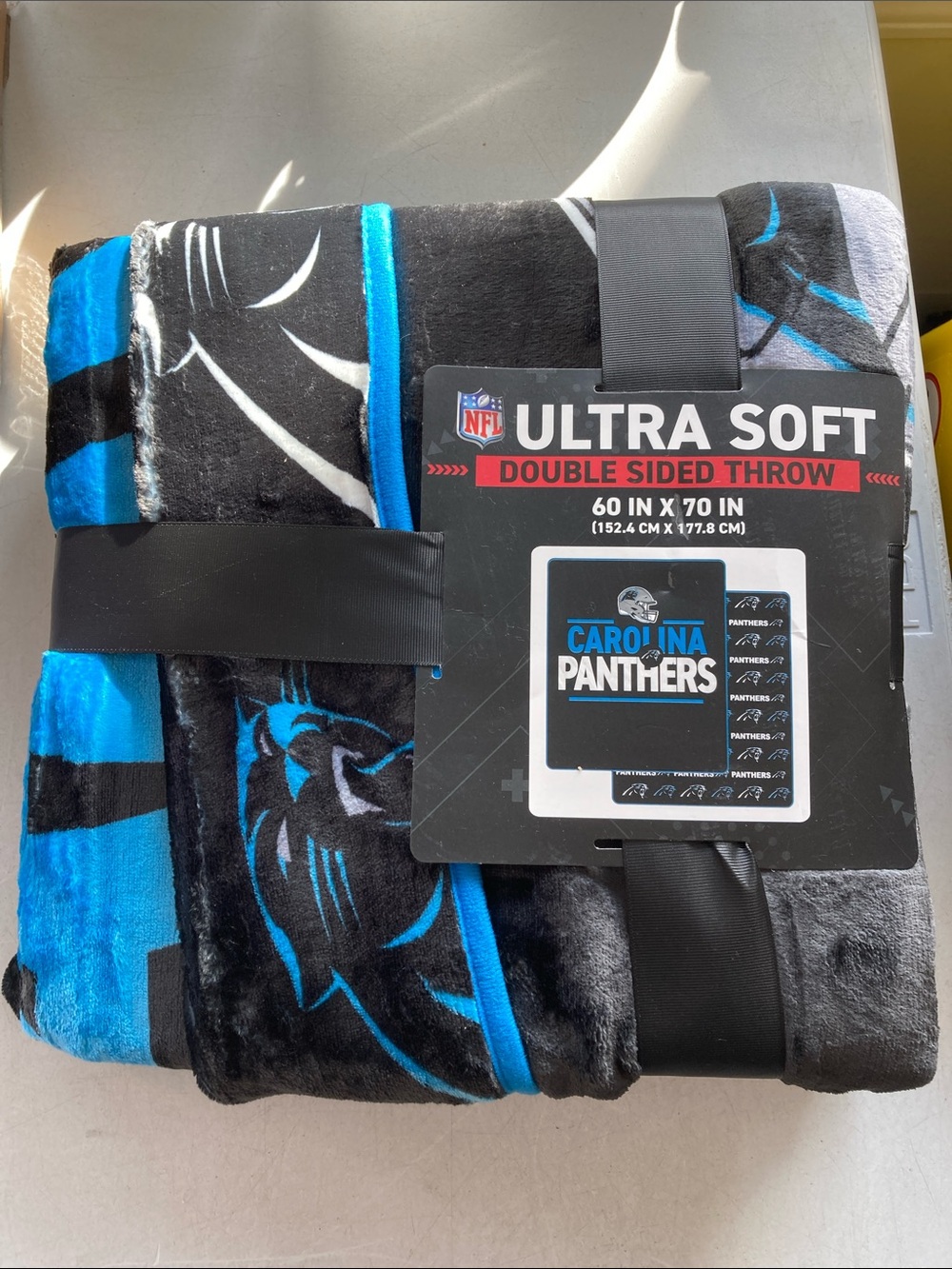 NFL Carolina Panthers 60in x 70in Ultra Soft Double-Sided Throw - Black & Blue